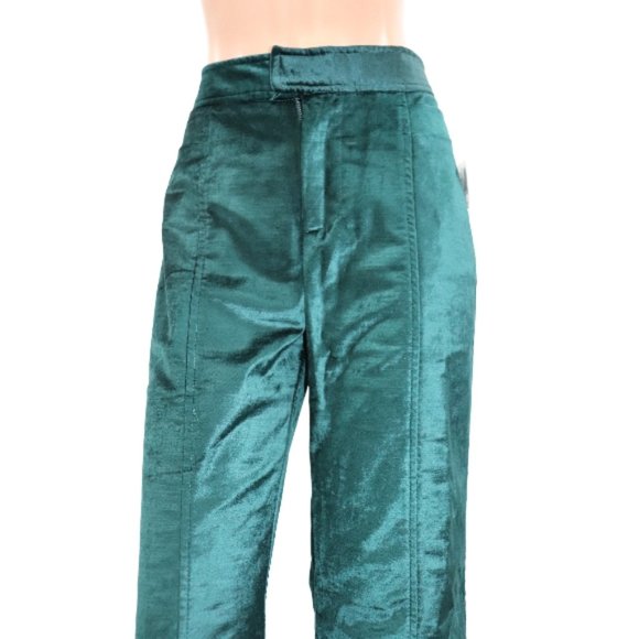 FREE PEOPLE WOMEN'S WALK WITH YOU VELVET FLARE TROUSERS JADE 10 - Picture 4 of 8